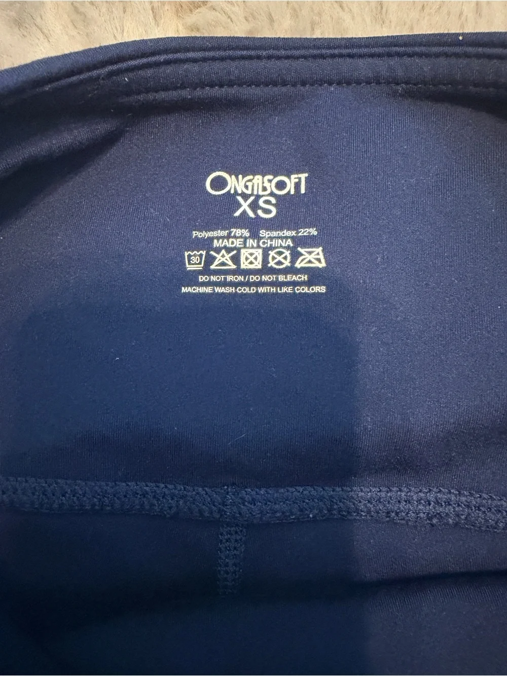 ONGASOFT Navy High Waisted Mesh Panel Leggings XS